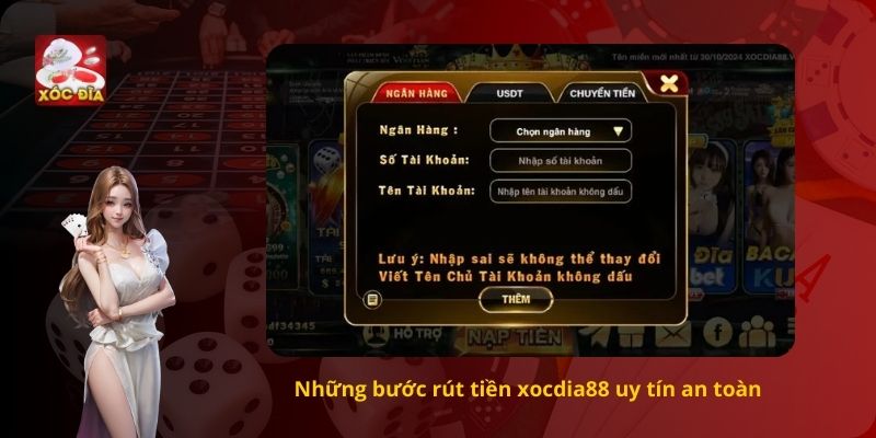 Những bước rút tiền xocdia88 uy tín an toàn